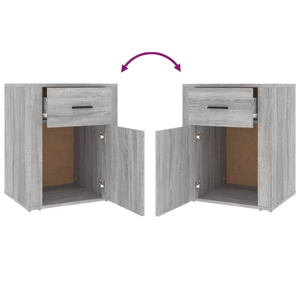 Nachtkastje 50X36X60 Cm Bewerkt Hout Grijs Sonoma Eikenkleurig
