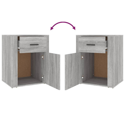 Nachtkastje 50X36X60 Cm Bewerkt Hout Grijs Sonoma Eikenkleurig