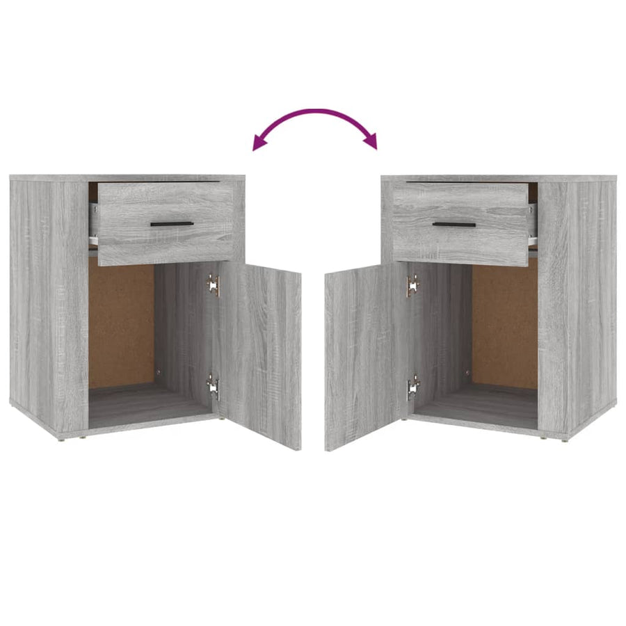 Nachtkastje 50X36X60 Cm Bewerkt Hout Grijs Sonoma Eikenkleurig