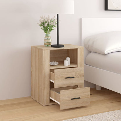 Nachtkastje 50X36X60 Cm Bewerkt Hout Kleurig Sonoma eiken