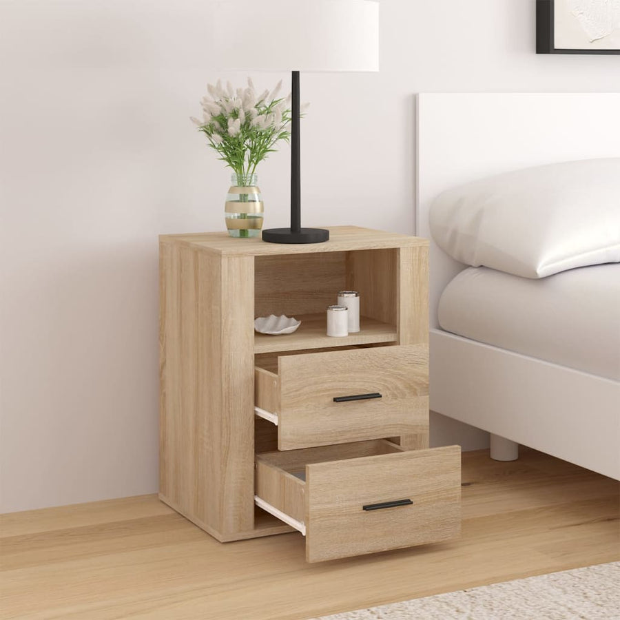 Nachtkastje 50X36X60 Cm Bewerkt Hout Kleurig Sonoma eiken