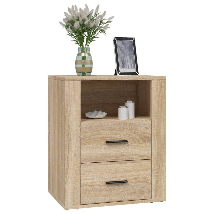 Nachtkastje 50X36X60 Cm Bewerkt Hout Kleurig Sonoma eiken