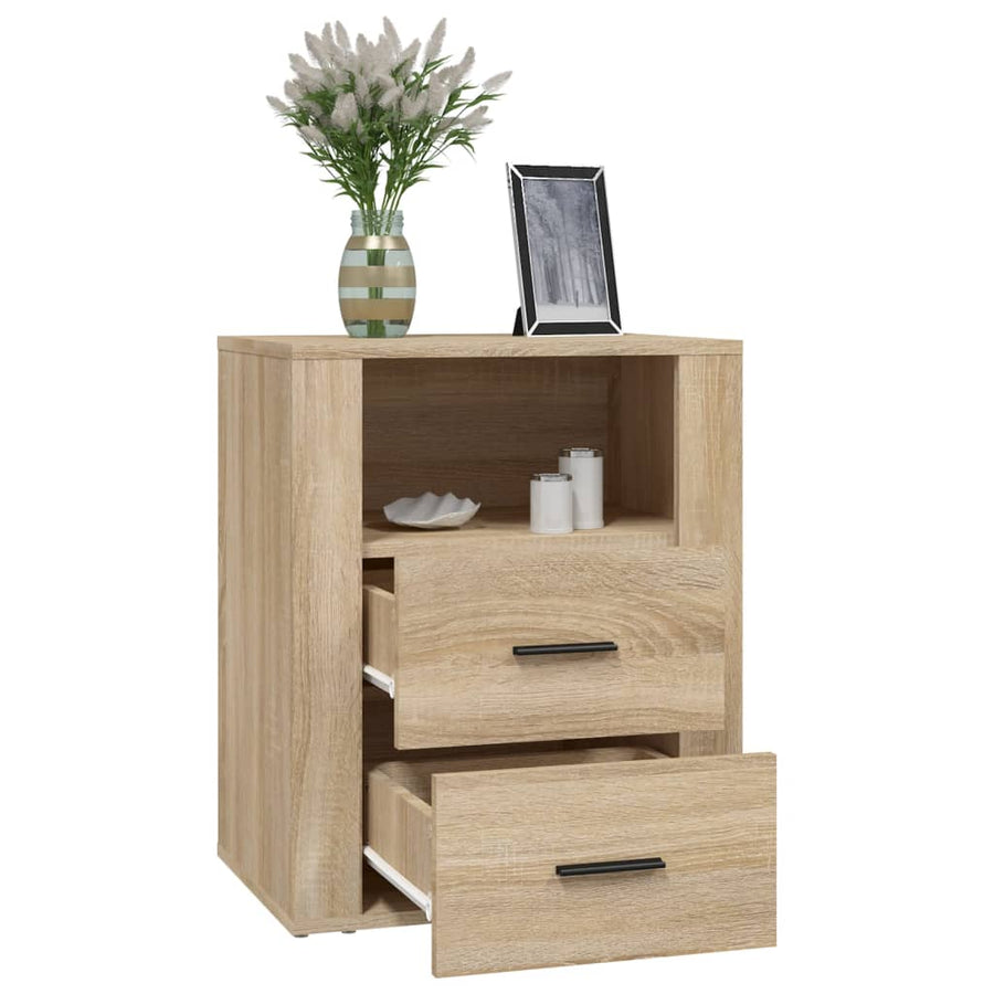 Nachtkastje 50X36X60 Cm Bewerkt Hout Kleurig Sonoma eiken