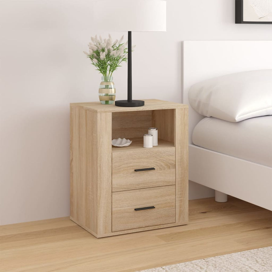 Nachtkastje 50X36X60 Cm Bewerkt Hout Kleurig Sonoma eiken