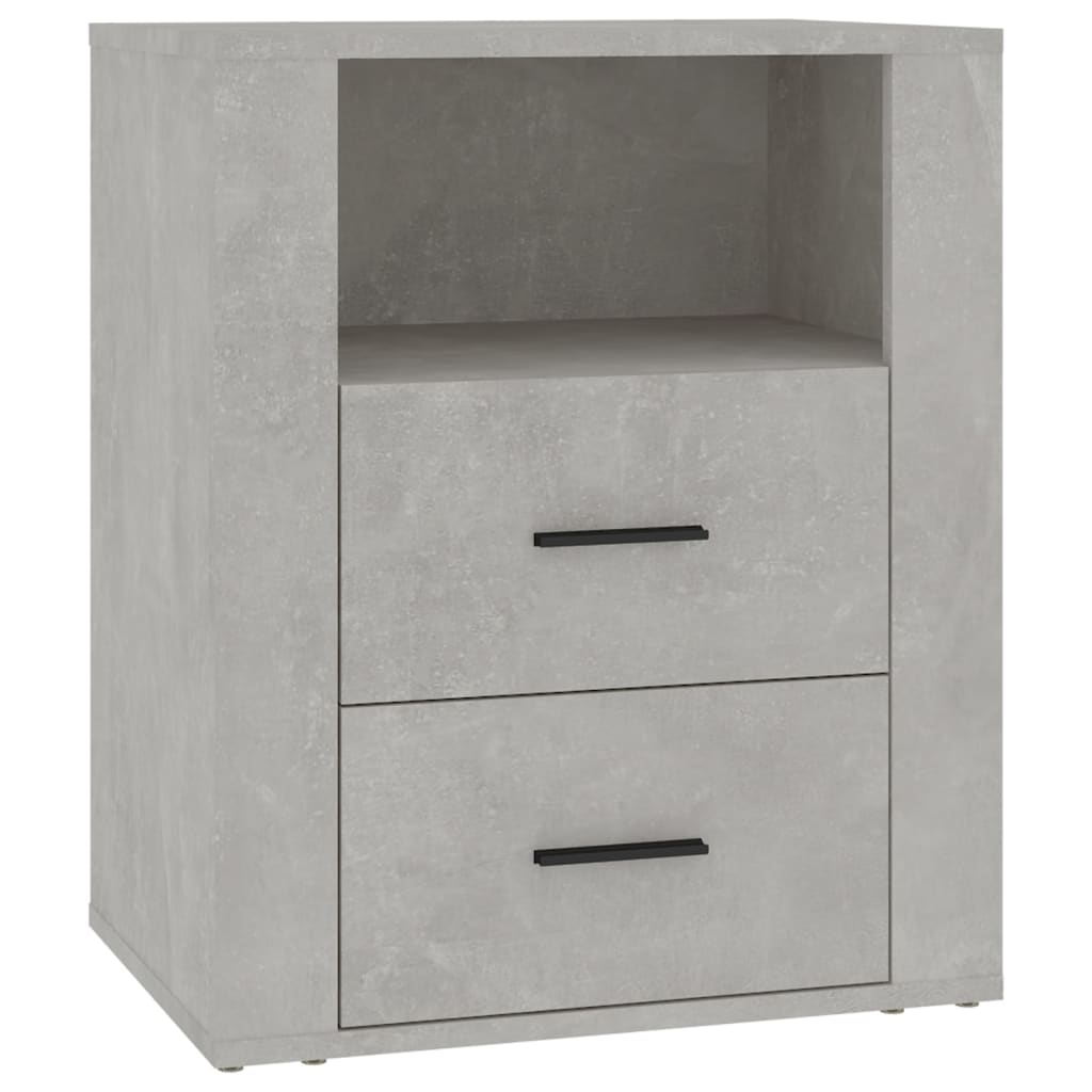 Nachtkastje 50X36X60 Cm Bewerkt Hout Betongrijs