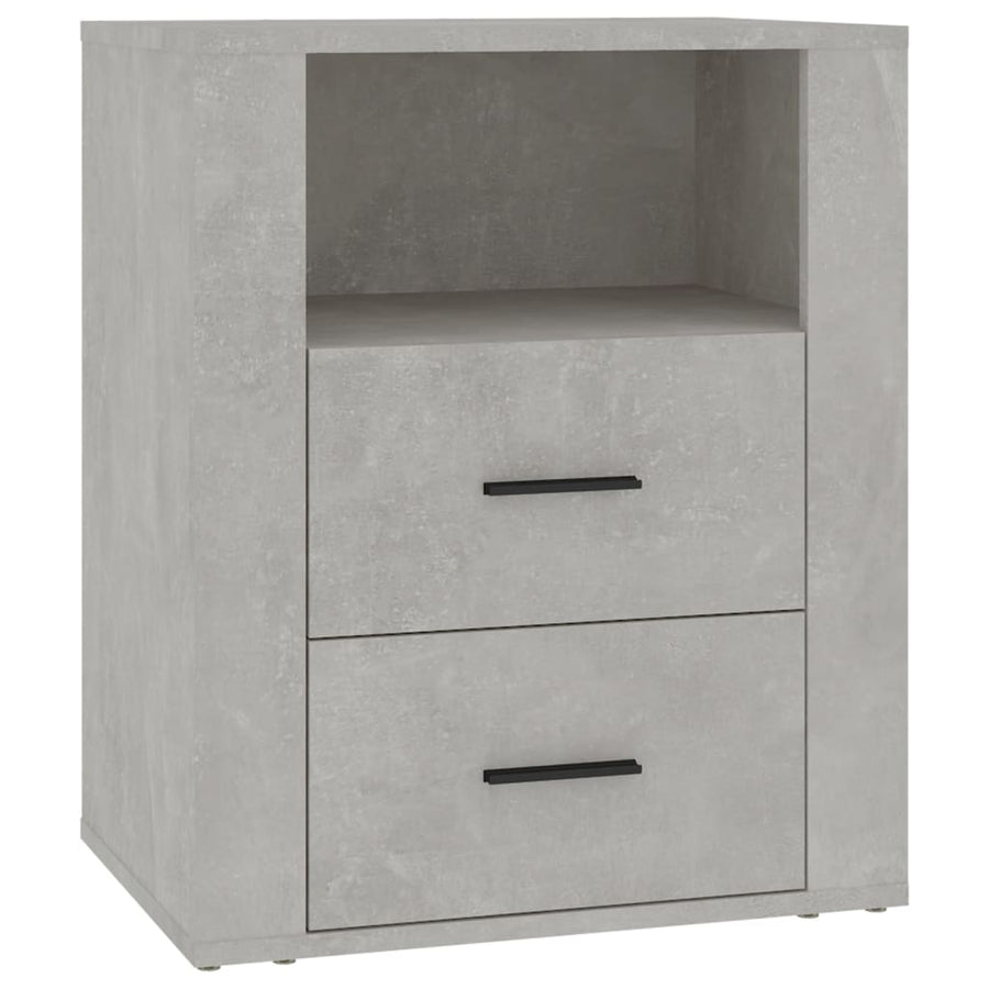 Nachtkastje 50X36X60 Cm Bewerkt Hout Betongrijs