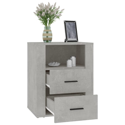 Nachtkastje 50X36X60 Cm Bewerkt Hout Betongrijs