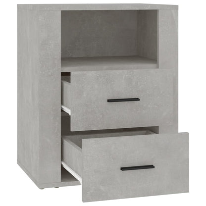 Nachtkastje 50X36X60 Cm Bewerkt Hout Betongrijs
