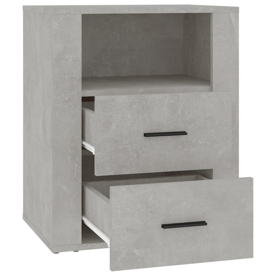 Nachtkastje 50X36X60 Cm Bewerkt Hout Betongrijs