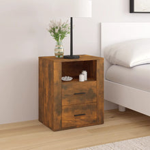 Nachtkastje 50X36X60 Cm Bewerkt Hout Gerookt Eikenkleurig