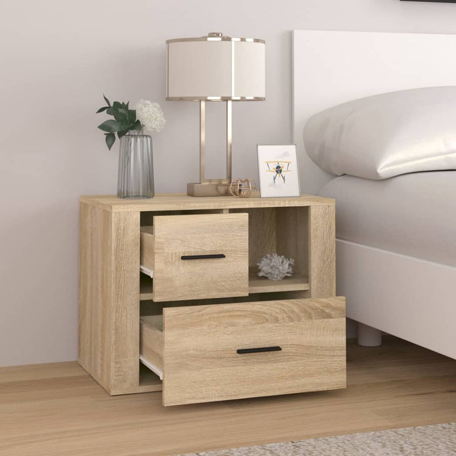 Nachtkastje 60X36X45 Cm Bewerkt Hout Sonoma Eikenkleurig