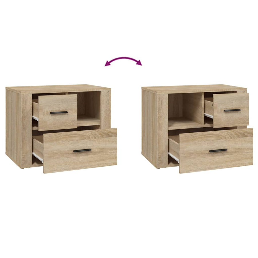 Nachtkastje 60X36X45 Cm Bewerkt Hout Sonoma Eikenkleurig