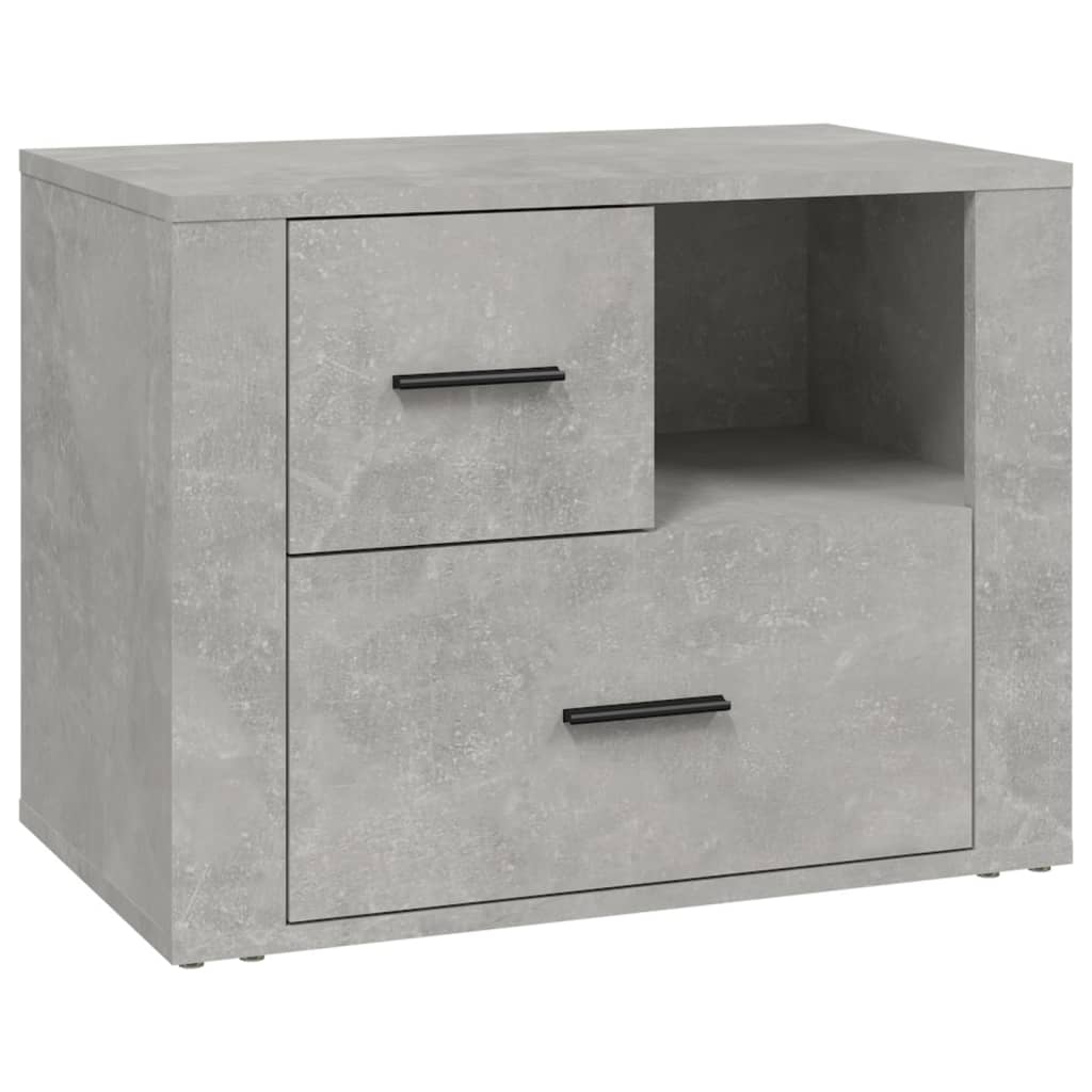Nachtkastje 60X36X45 Cm Bewerkt Hout Betongrijs