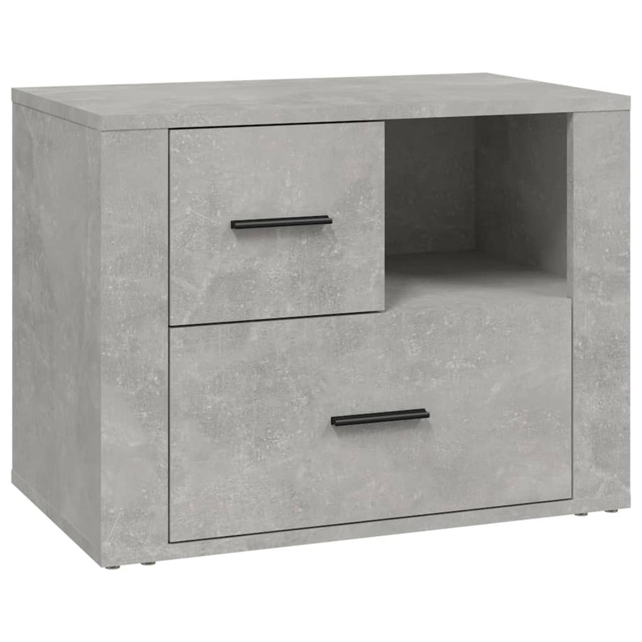 Nachtkastje 60X36X45 Cm Bewerkt Hout Betongrijs