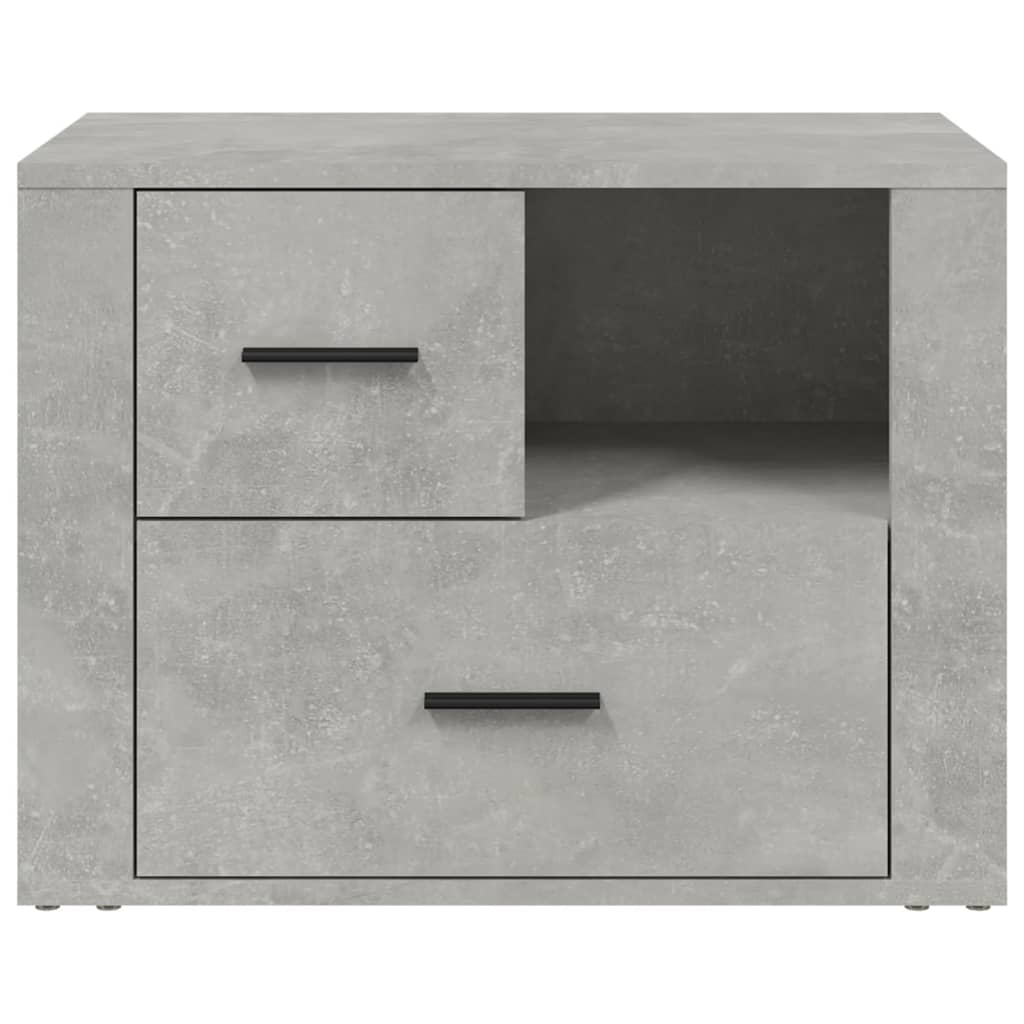 Nachtkastje 60X36X45 Cm Bewerkt Hout Betongrijs