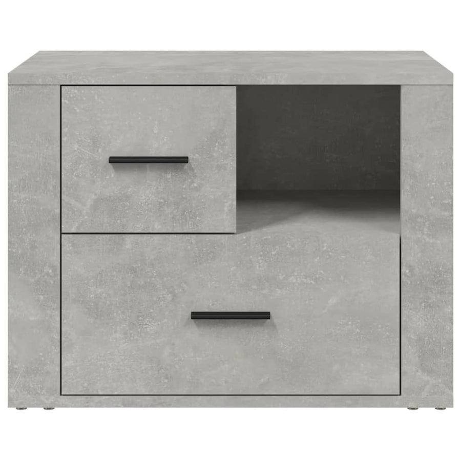 Nachtkastje 60X36X45 Cm Bewerkt Hout Betongrijs
