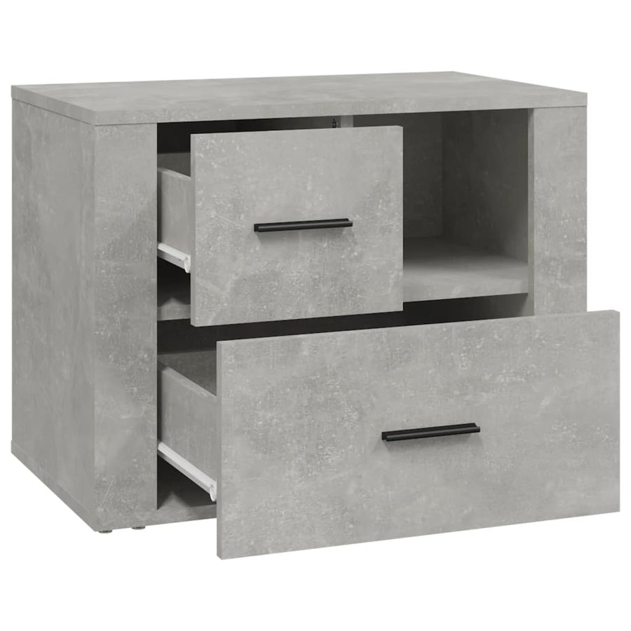 Nachtkastje 60X36X45 Cm Bewerkt Hout Betongrijs