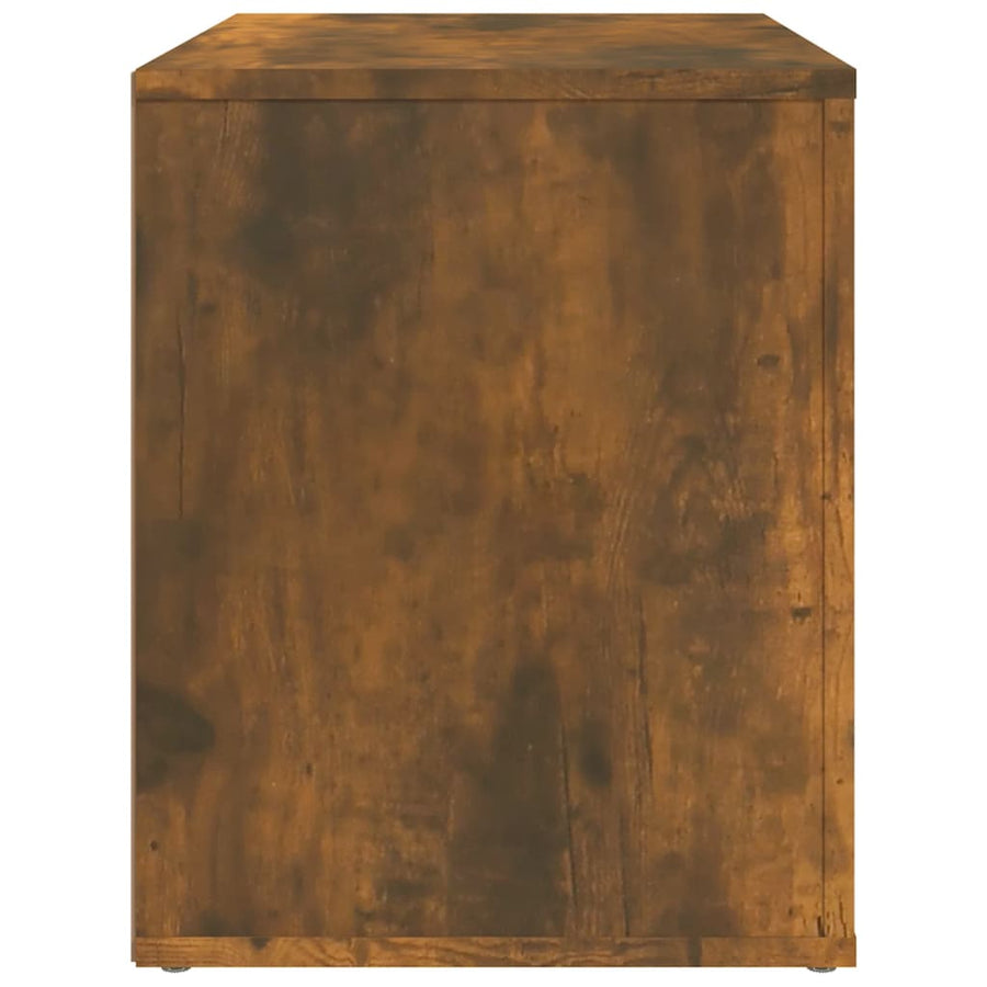 Nachtkastje 60X36X45 Cm Bewerkt Hout Gerookt Eikenkleurig