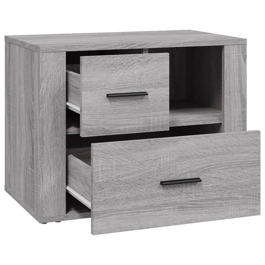 Nachtkastje 60x36x45 cm bewerkt hout grijs sonoma eikenkleurig