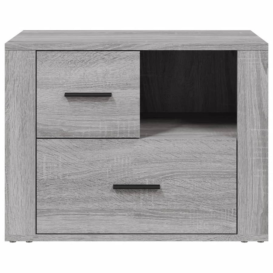 Nachtkastje 60x36x45 cm bewerkt hout grijs sonoma eikenkleurig
