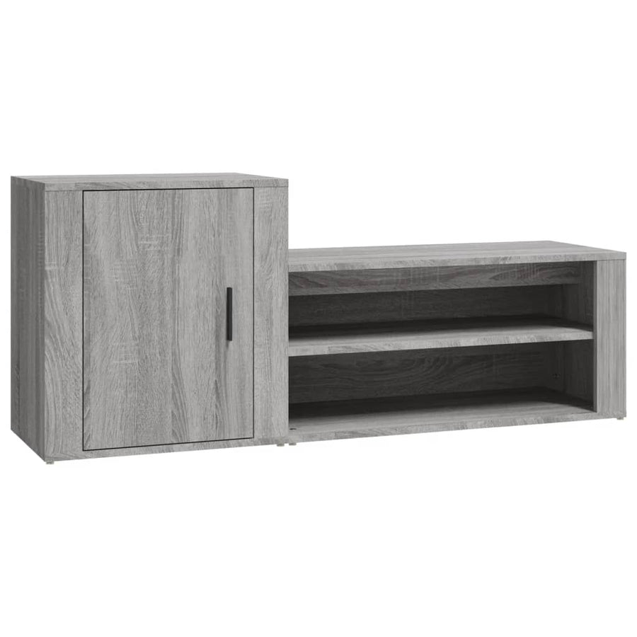 Schoenenkast 130X35X54 Cm Bewerkt Hout Grijs Sonoma