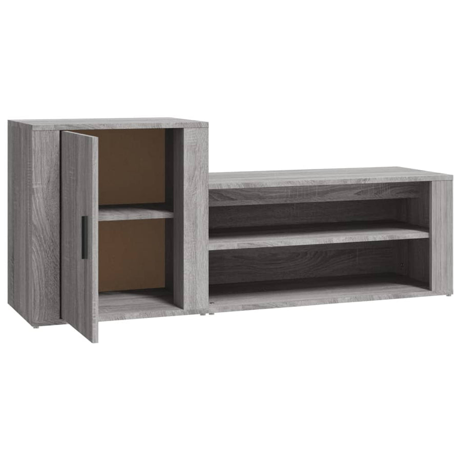 Schoenenkast 130X35X54 Cm Bewerkt Hout Grijs Sonoma