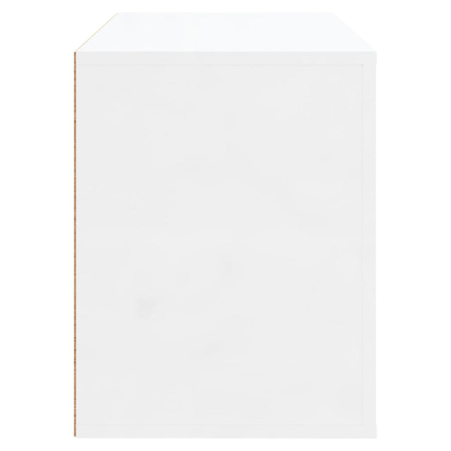 Schoenenkast 80X35X45 Cm Bewerkt Hout Hoogglans Wit