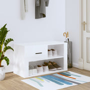 Schoenenkast 80x35x45 cm bewerkt hout hoogglans wit