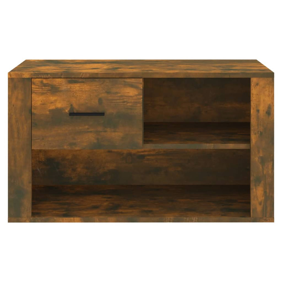 Schoenenkast 80X35X45 Cm Bewerkt Hout Kleurig Gerookt eiken