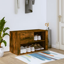 Schoenenkast 80X35X45 Cm Bewerkt Hout Kleurig Gerookt eiken