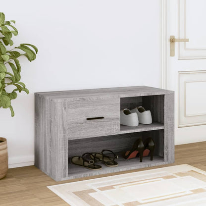 Schoenenkast 80X35X45 Cm Bewerkt Hout Grijs sonoma