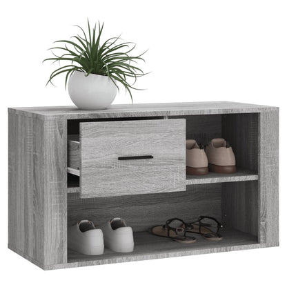Schoenenkast 80X35X45 Cm Bewerkt Hout Grijs sonoma