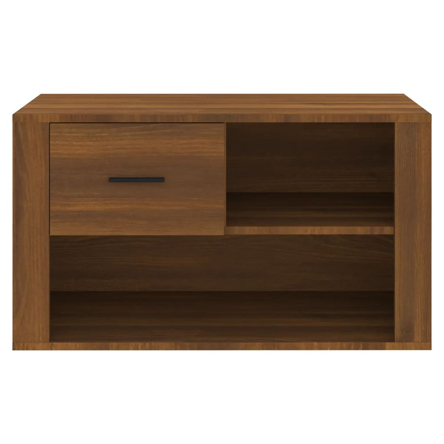 Schoenenkast 80X35X45 Cm Bewerkt Hout Bruin Eikenkleur
