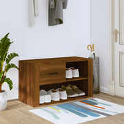 Schoenenkast 80x35x45 cm bewerkt hout bruin
