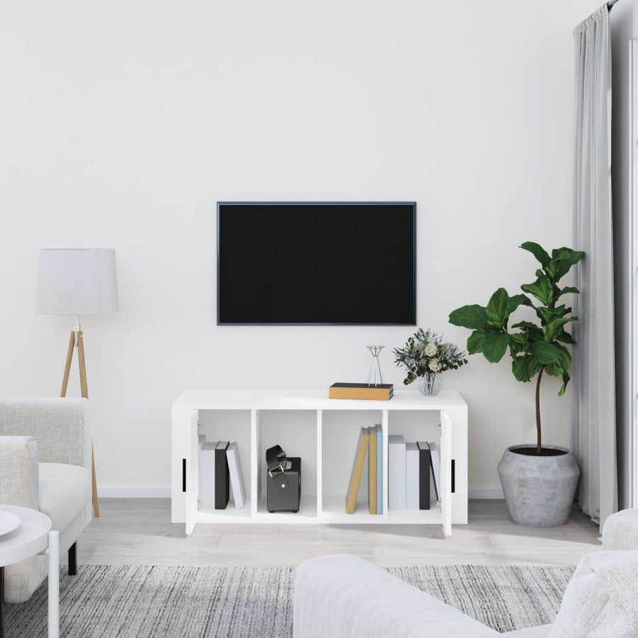 Tv-Meubel 00X35X40 Cm Bewerkt Hout Wit