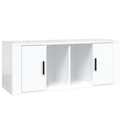 Tv-Meubel 00X35X40 Cm Bewerkt Hout Hoogglans wit