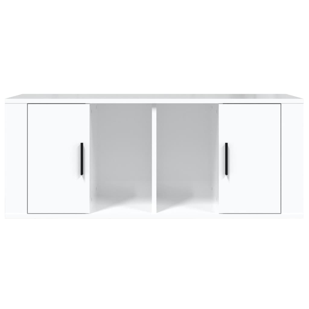 Tv-Meubel 00X35X40 Cm Bewerkt Hout Hoogglans wit