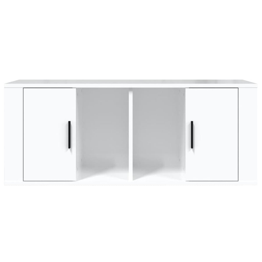 Tv-Meubel 00X35X40 Cm Bewerkt Hout Hoogglans wit