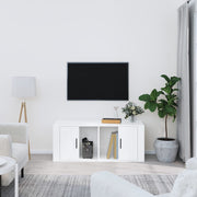 Tv-meubel 100x35x40 cm bewerkt hout hoogglans wit