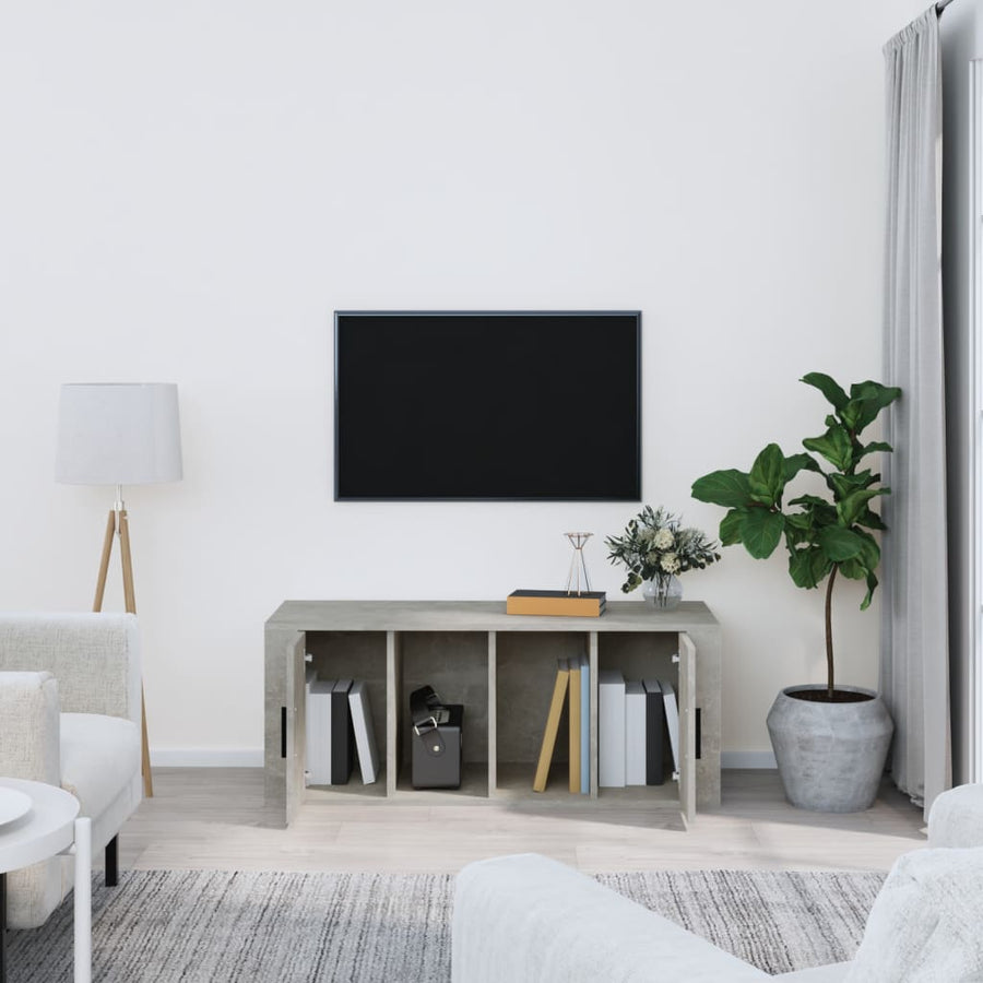 Tv-Meubel 00X35X40 Cm Bewerkt Hout Betongrijs