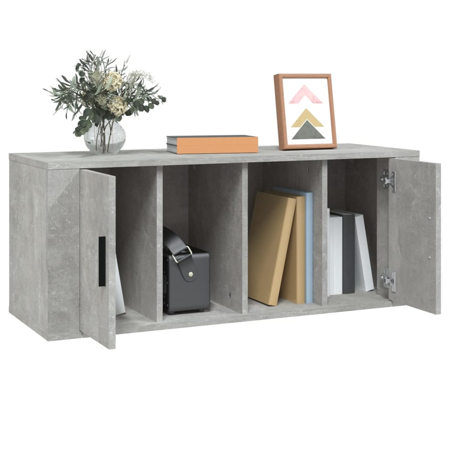 Tv-Meubel 00X35X40 Cm Bewerkt Hout Betongrijs