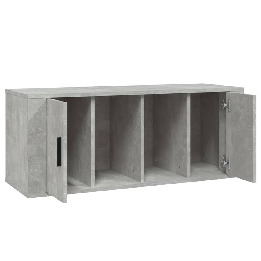 Tv-Meubel 00X35X40 Cm Bewerkt Hout Betongrijs