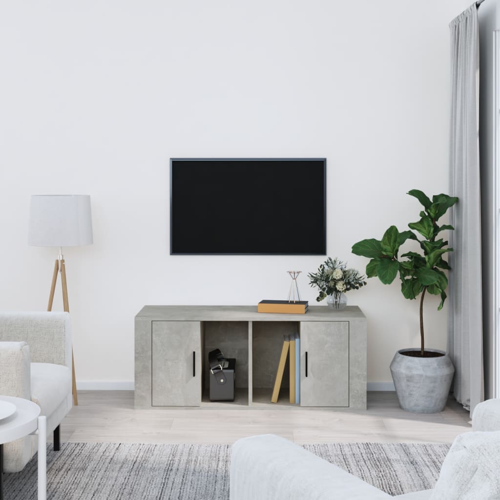 Tv-Meubel 00X35X40 Cm Bewerkt Hout Betongrijs