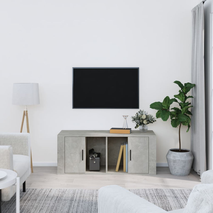 Tv-Meubel 00X35X40 Cm Bewerkt Hout Betongrijs