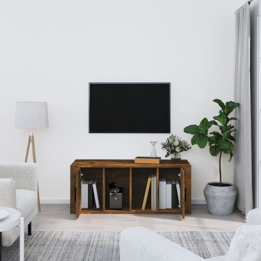 Tv-Meubel 00X35X40 Cm Bewerkt Hout Kleurig Gerookt eiken