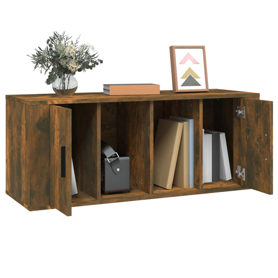 Tv-Meubel 00X35X40 Cm Bewerkt Hout Kleurig Gerookt eiken
