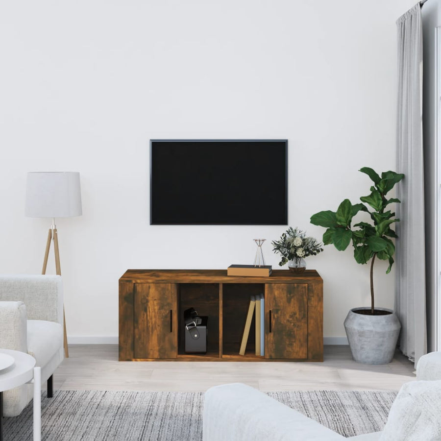 Tv-Meubel 00X35X40 Cm Bewerkt Hout Kleurig Gerookt eiken