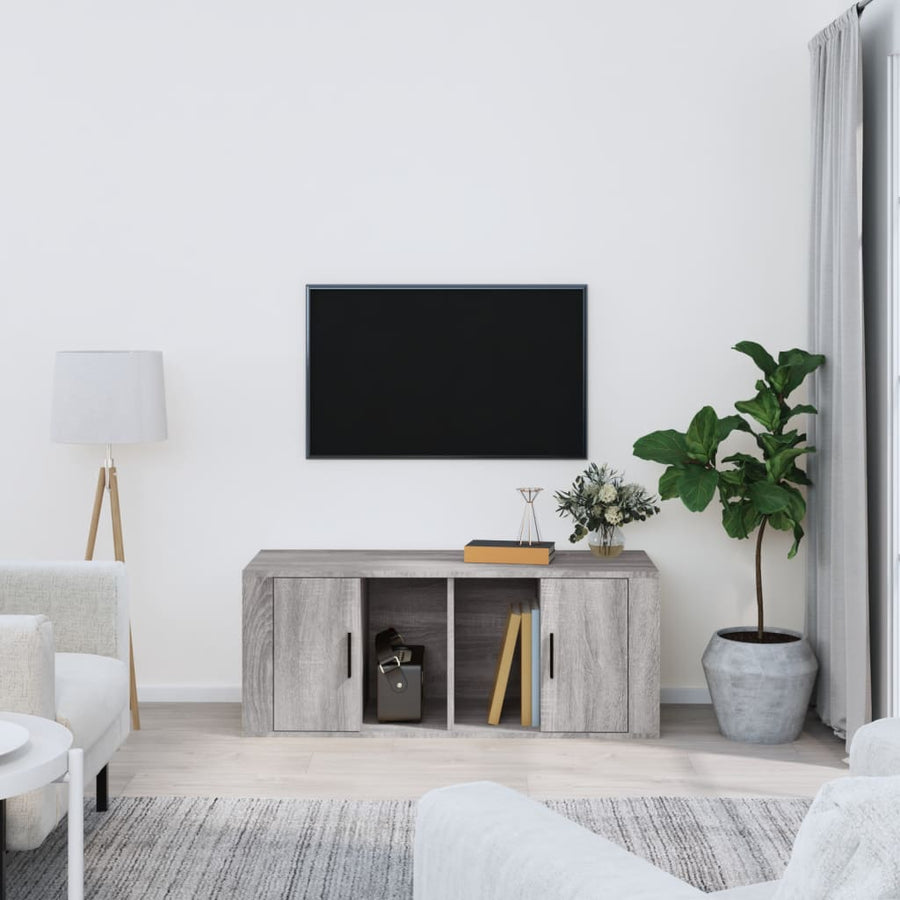 Tv-Meubel 00X35X40 Cm Bewerkt Hout Eikenkleurig Grijs sonoma