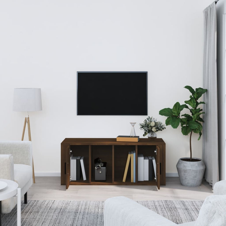 Tv-Meubel 00X35X40 Cm Bewerkt Hout Bruin Eikenkleur Bruineiken