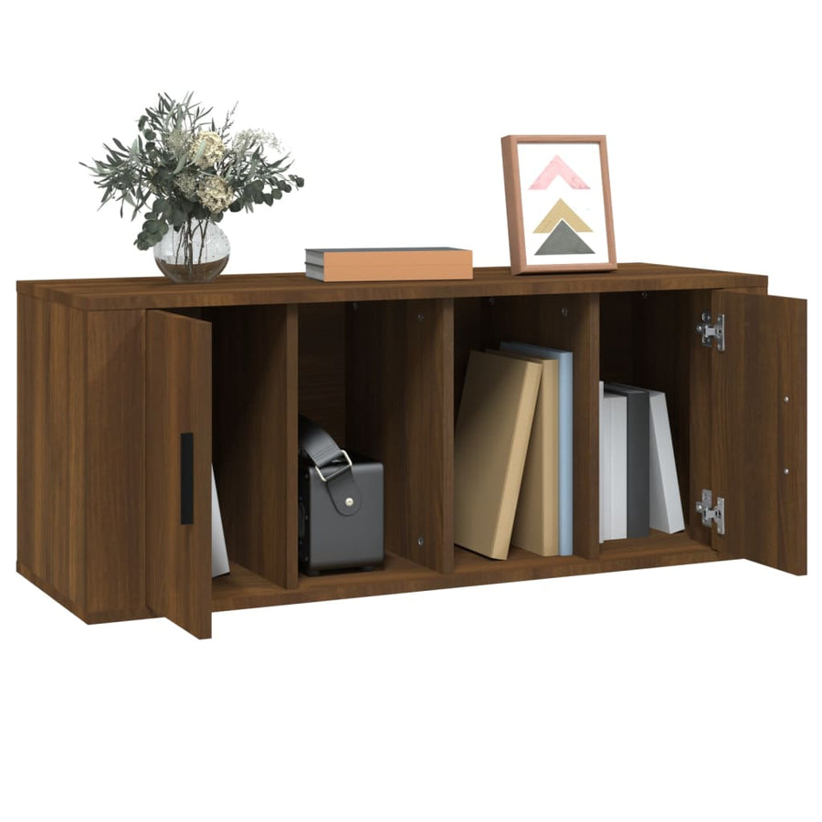 Tv-Meubel 00X35X40 Cm Bewerkt Hout Bruin Eikenkleur Bruineiken